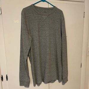 Large, tall, grey sweater